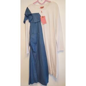 NWT Mauve Size XL Asymetrical Mixed Medium Long Sleeve Dress